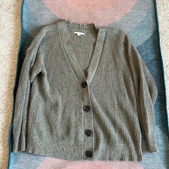 American Eagle Sage Knit V Neck Cardigan - Picture 5 of 9